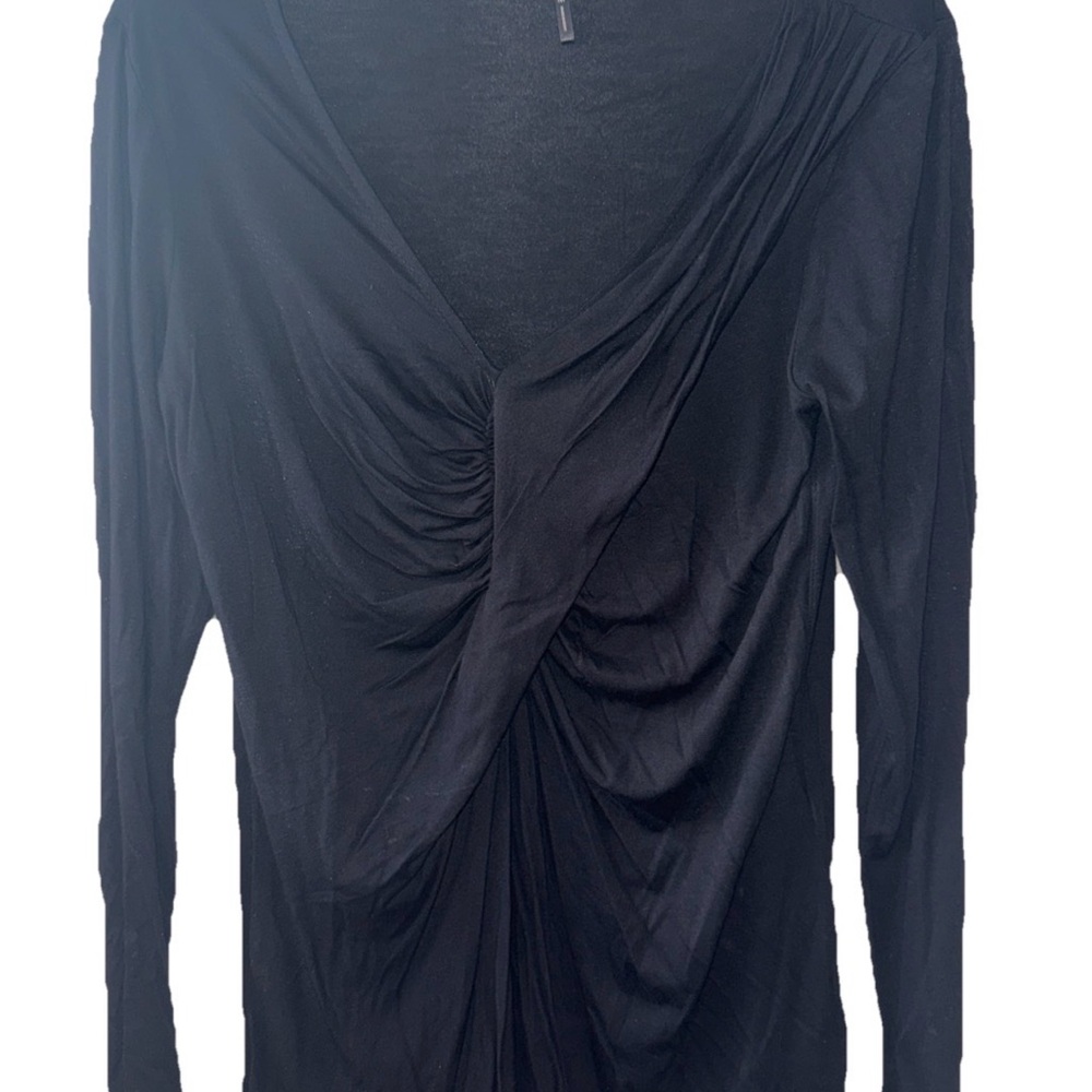 Daisy Fuentes Black Ruched Blouse